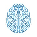 Creative technology human brain with neural bonds - vector